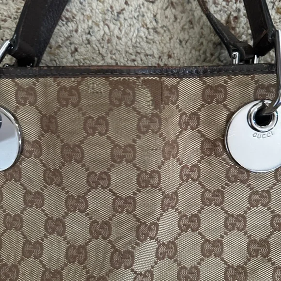 Vintage Gucci Beige and Brown GG Canvas Tote As Is - Picture 13 of 13